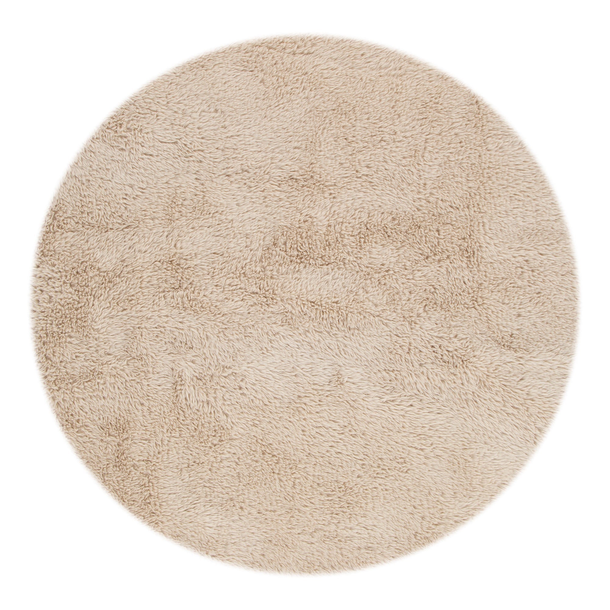 Lyla Machine Washable Shaggy Natural Round Rug