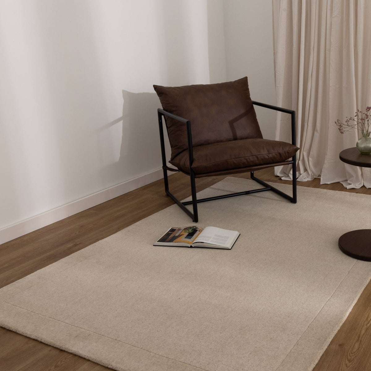Aspen Natural Border Wool Rug