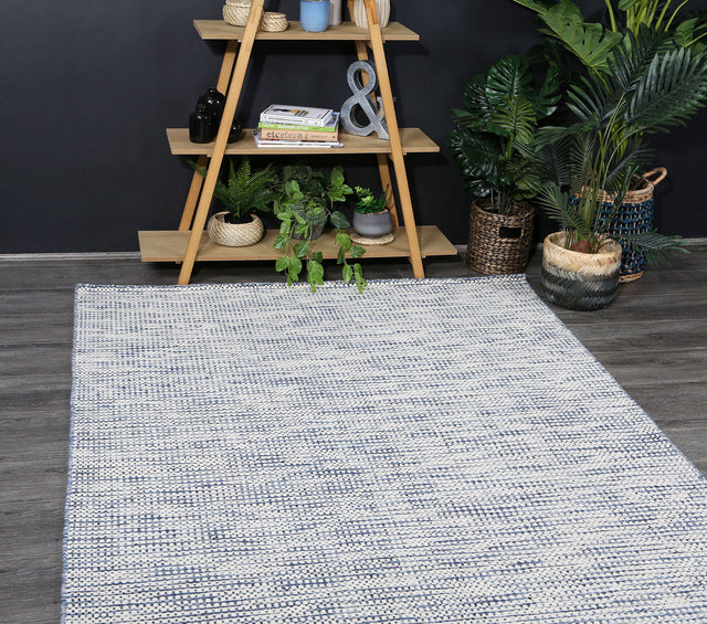 Scandi Blue Reversible Wool Rug