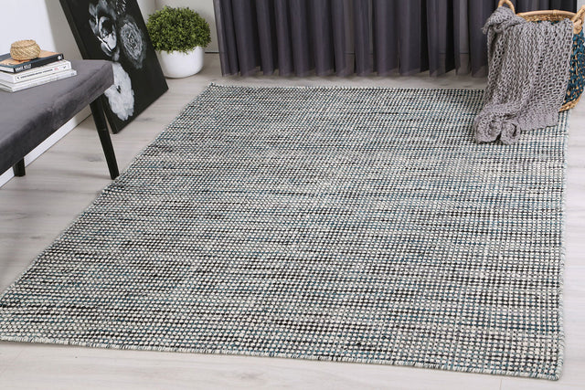 Scandi Teal Reversible Wool Rug
