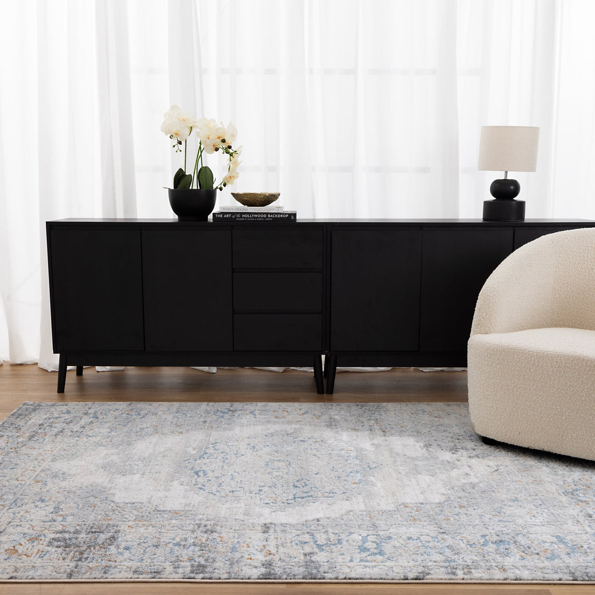 Pierre Cardin Marina Medallion Blue Rug