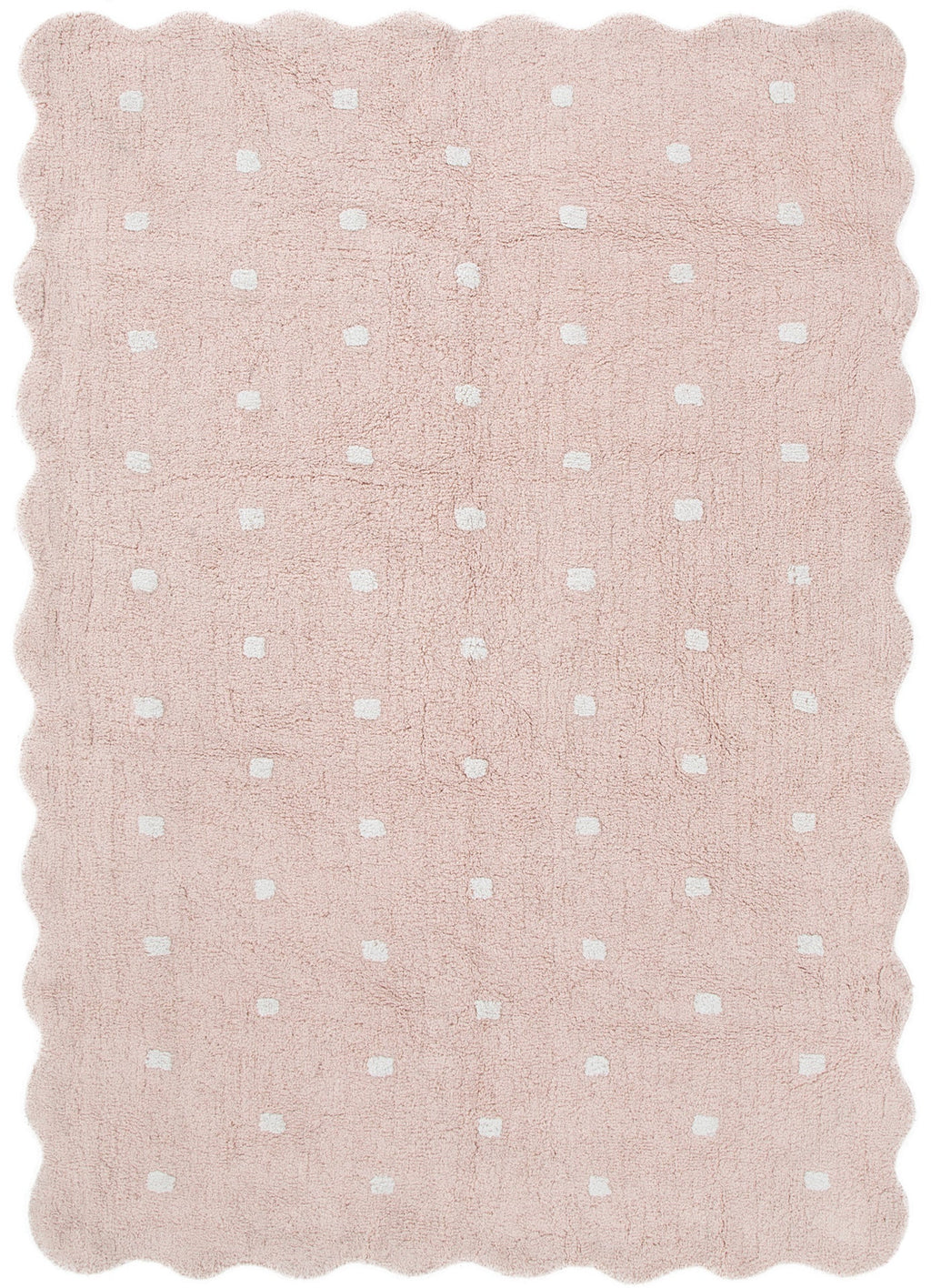 Mellow Rectangle Scalloped Kids Rug Blush Pink: New Arrival