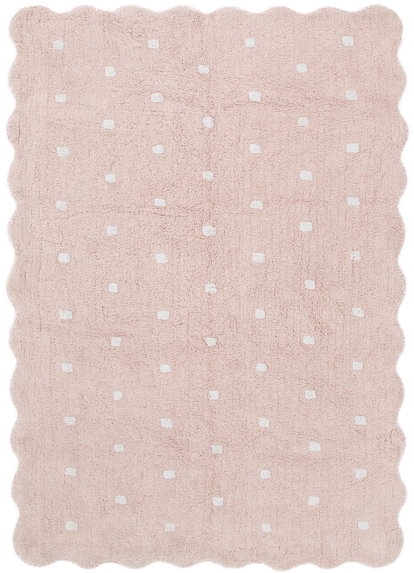 Mellow Rectangle Scalloped Kids Rug Blush Pink: New Arrival