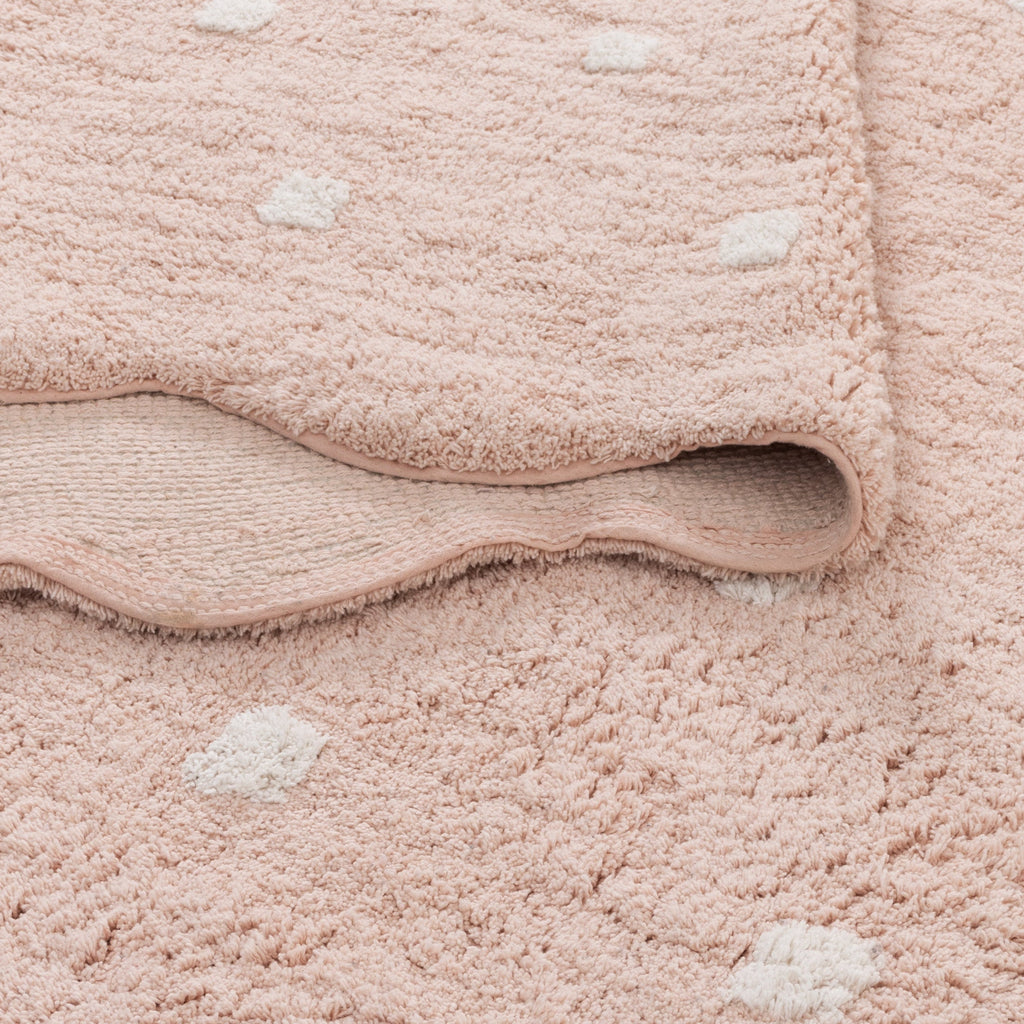 Mellow Rectangle Scalloped Kids Rug Blush Pink: New Arrival