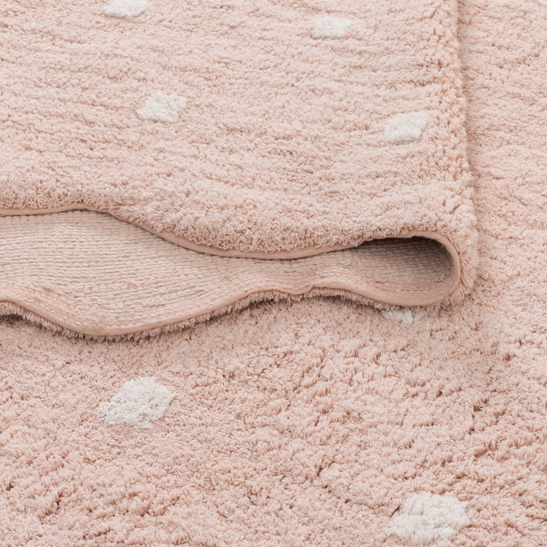 Mellow Rectangle Scalloped Kids Rug Blush Pink: New Arrival