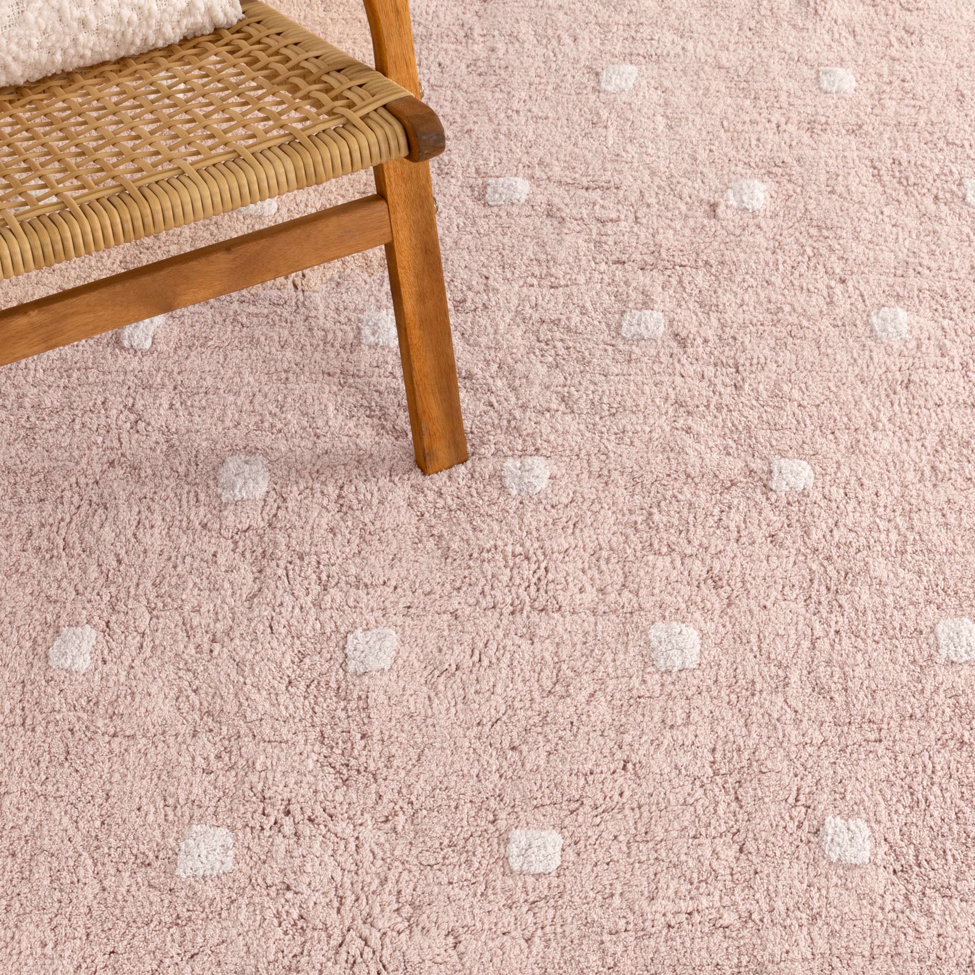 Mellow Rectangle Scalloped Kids Rug Blush Pink: New Arrival