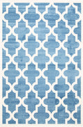 Piccolo Blue and White Lattice Pattern Kids Rug