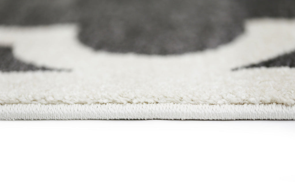 Piccolo Grey and White Lattice Pattern Kids Rug