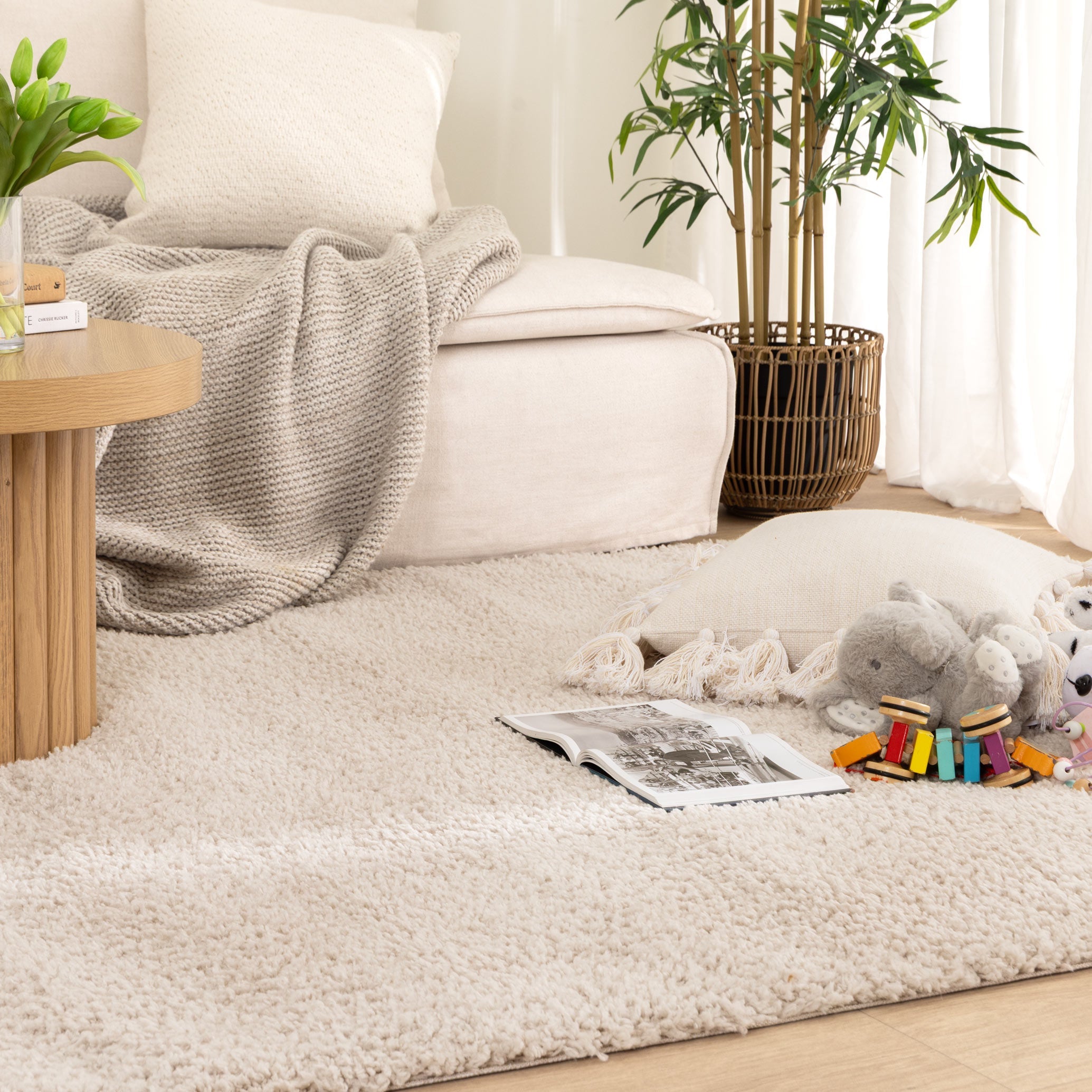 Lune Shaggy Beige Rug