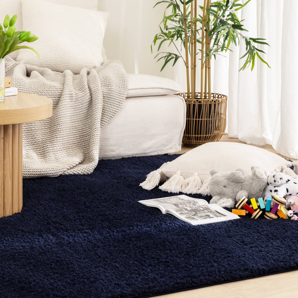 Lune Shaggy Navy Rug