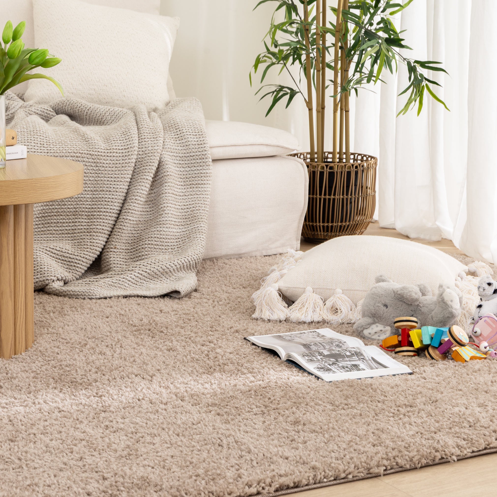 Lune Shaggy Taupe Rug