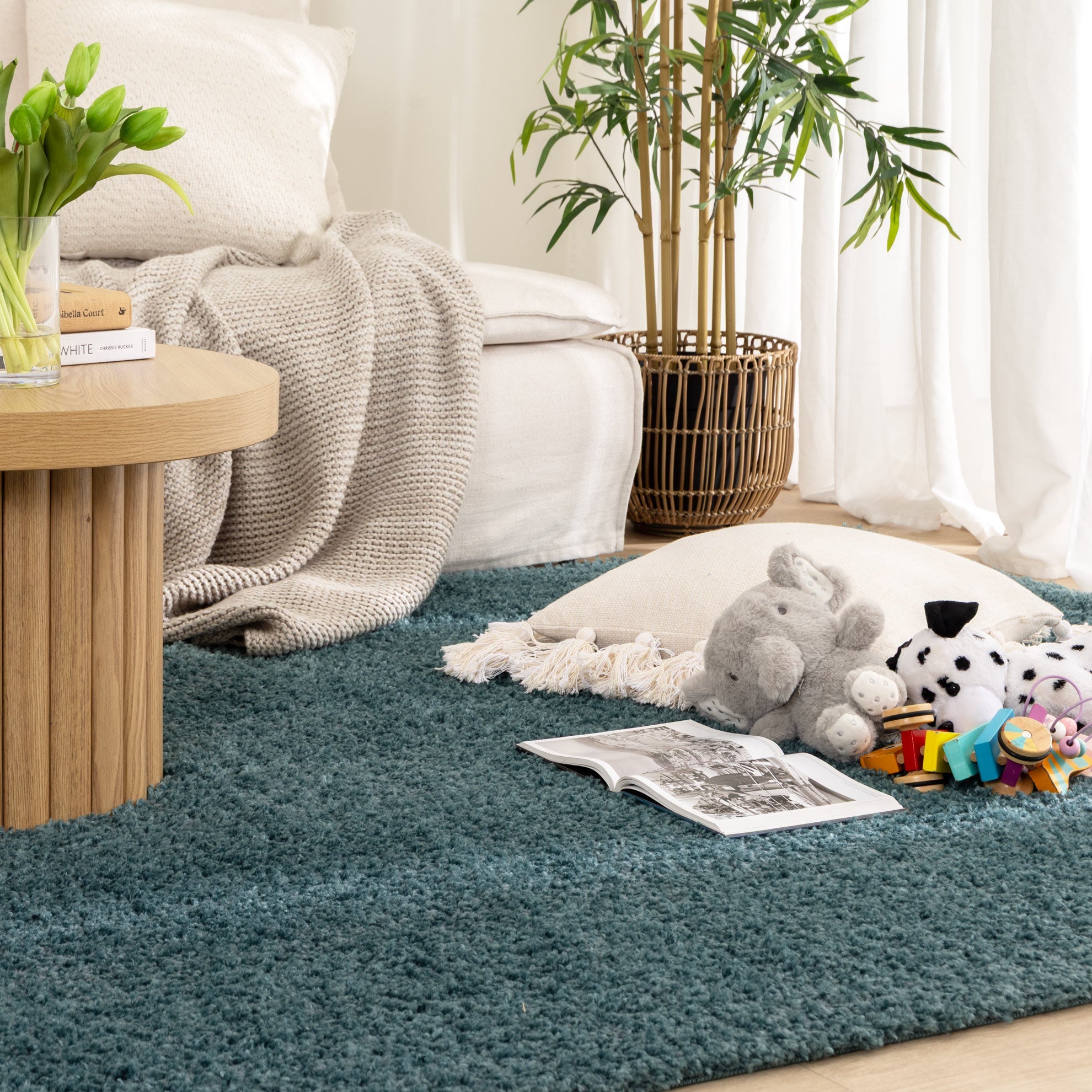 Lune Shaggy Teal Rug