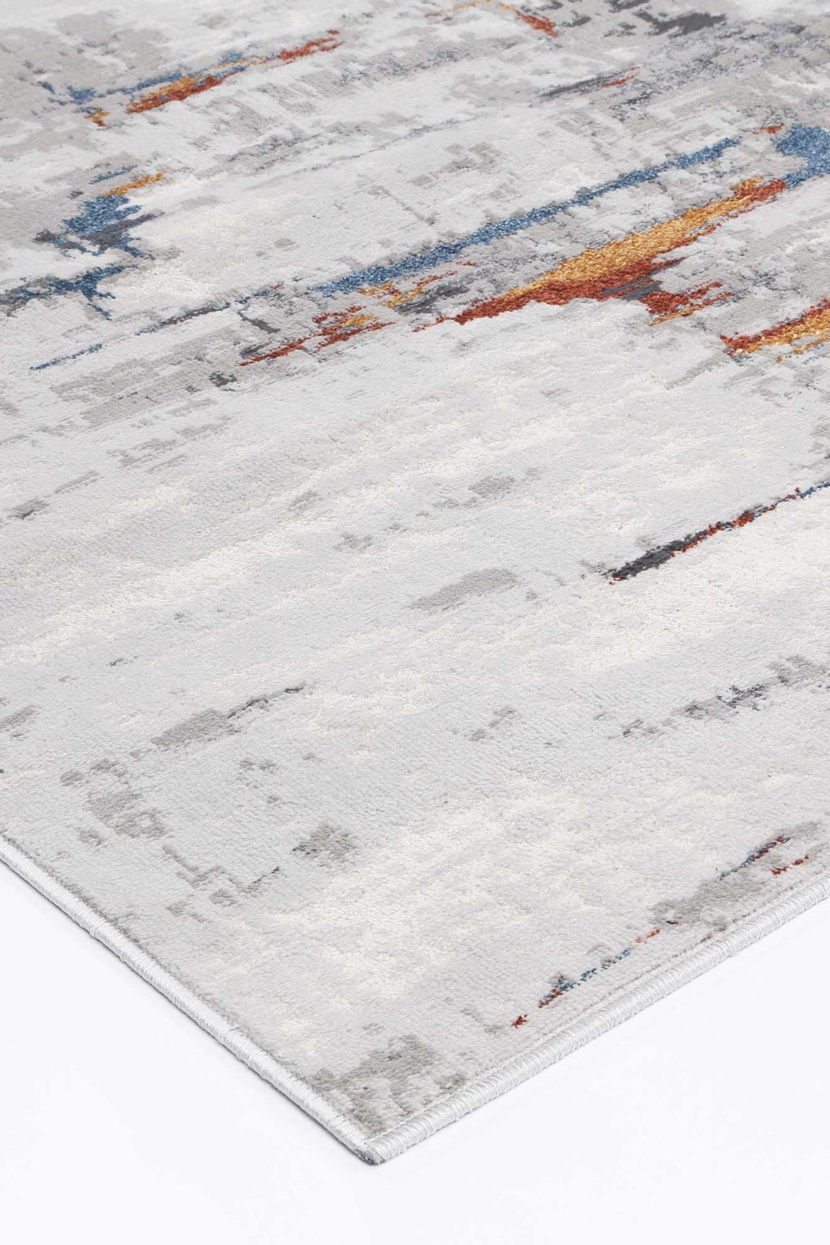 Lisbon Isla Blue & Red Abstract Rug