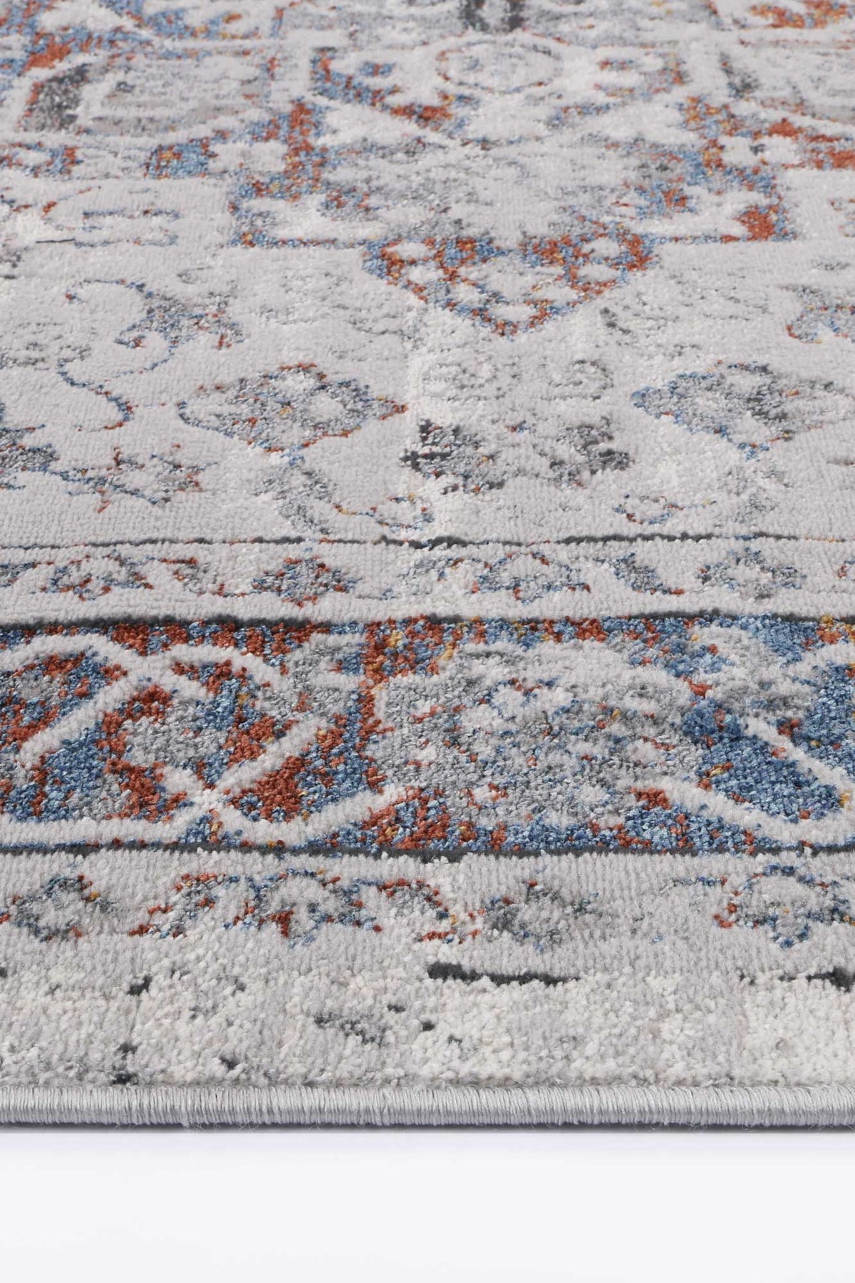 Lisbon Camila Grey & Blue Traditional Rug