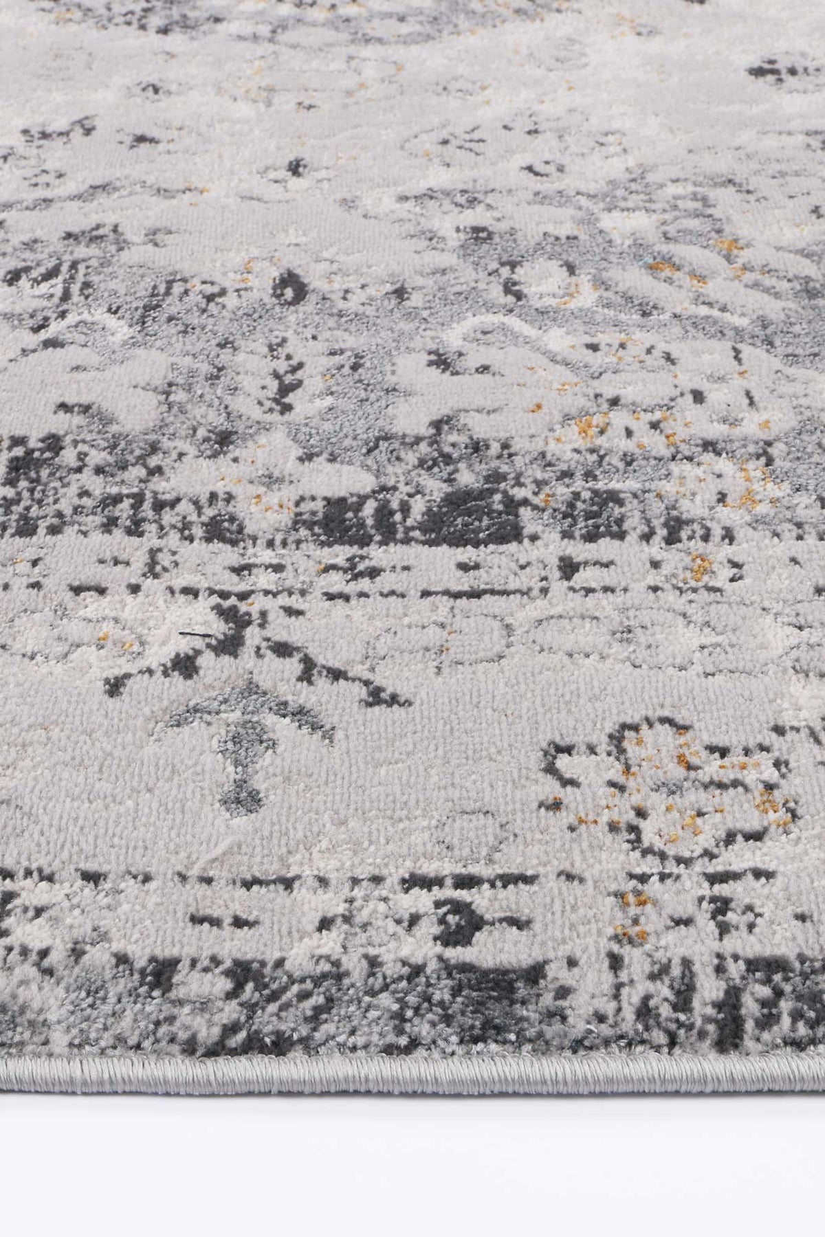 Lisbon Alexander Grey & Yellow Traditional Rug