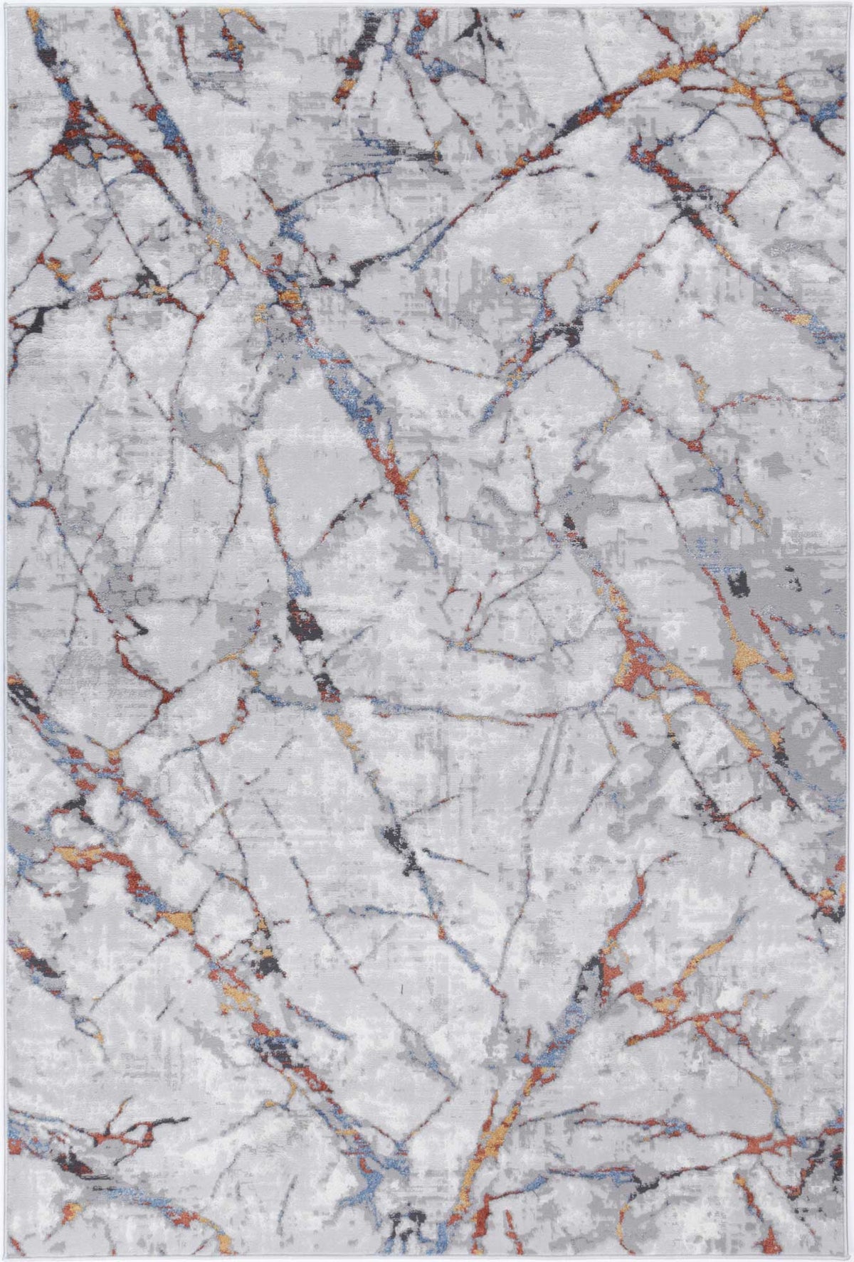 Lisbon Vincent Grey & Multi Abstract Rug