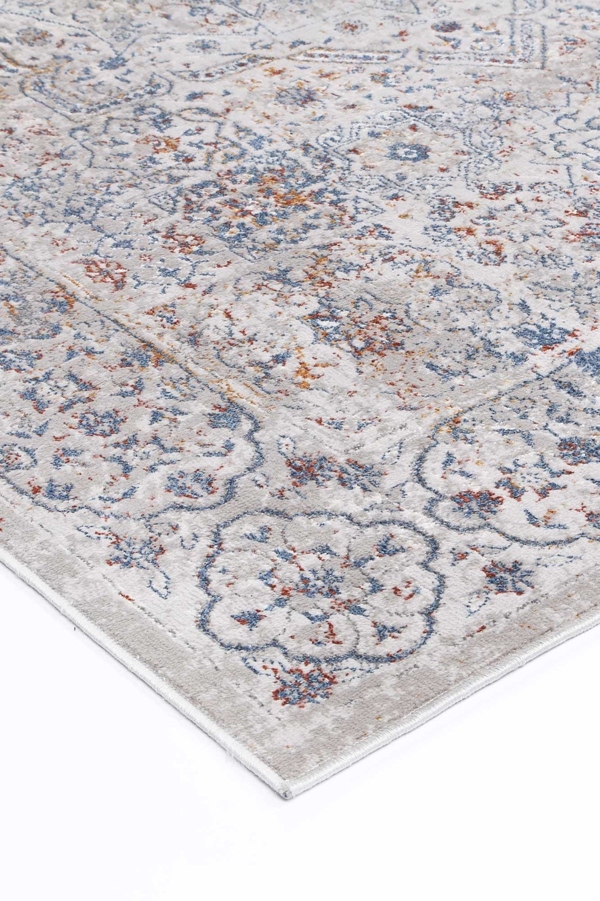 Lisbon Aurora Grey & Blue Traditional Rug