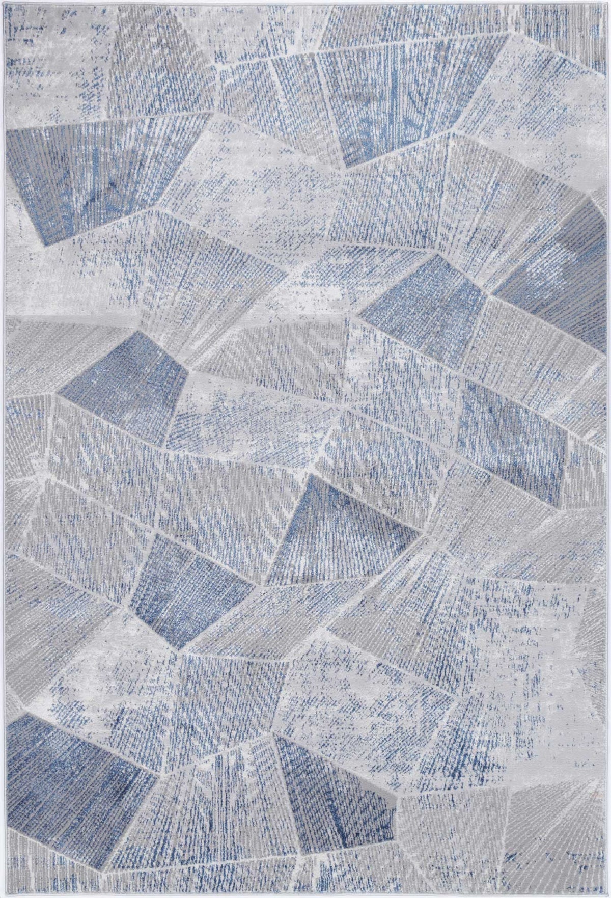 Lisbon Mason Grey & Blue Geometric Rug
