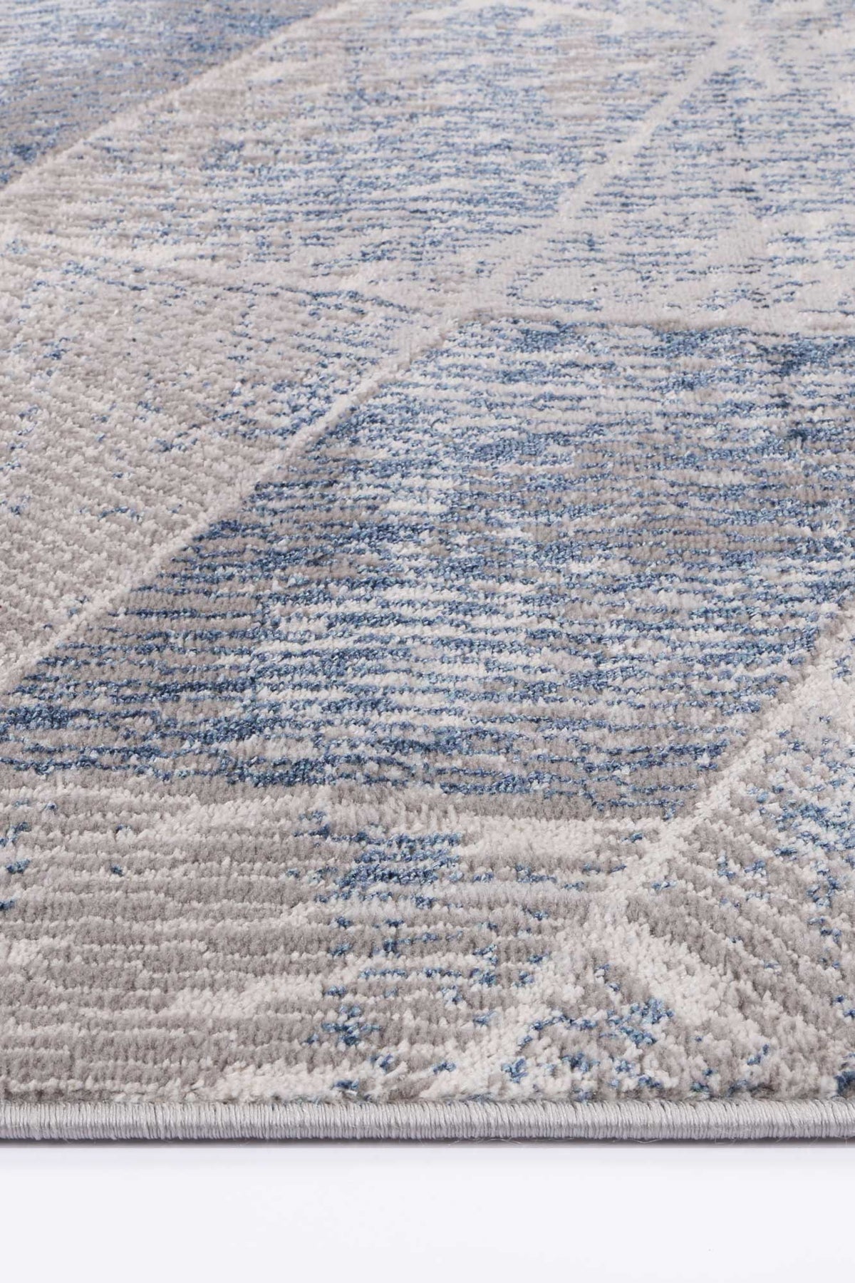 Lisbon Mason Grey & Blue Geometric Rug
