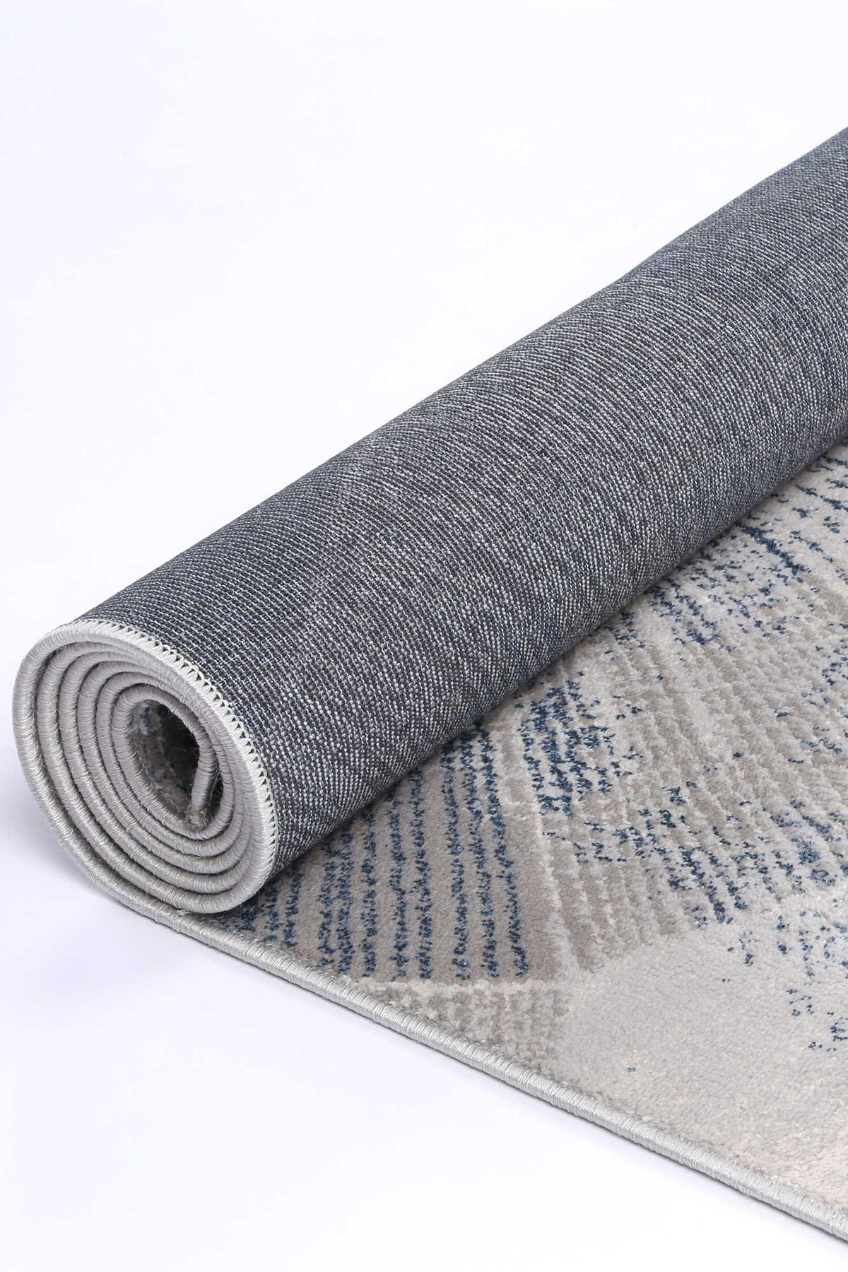 Lisbon Mason Grey & Blue Geometric Rug