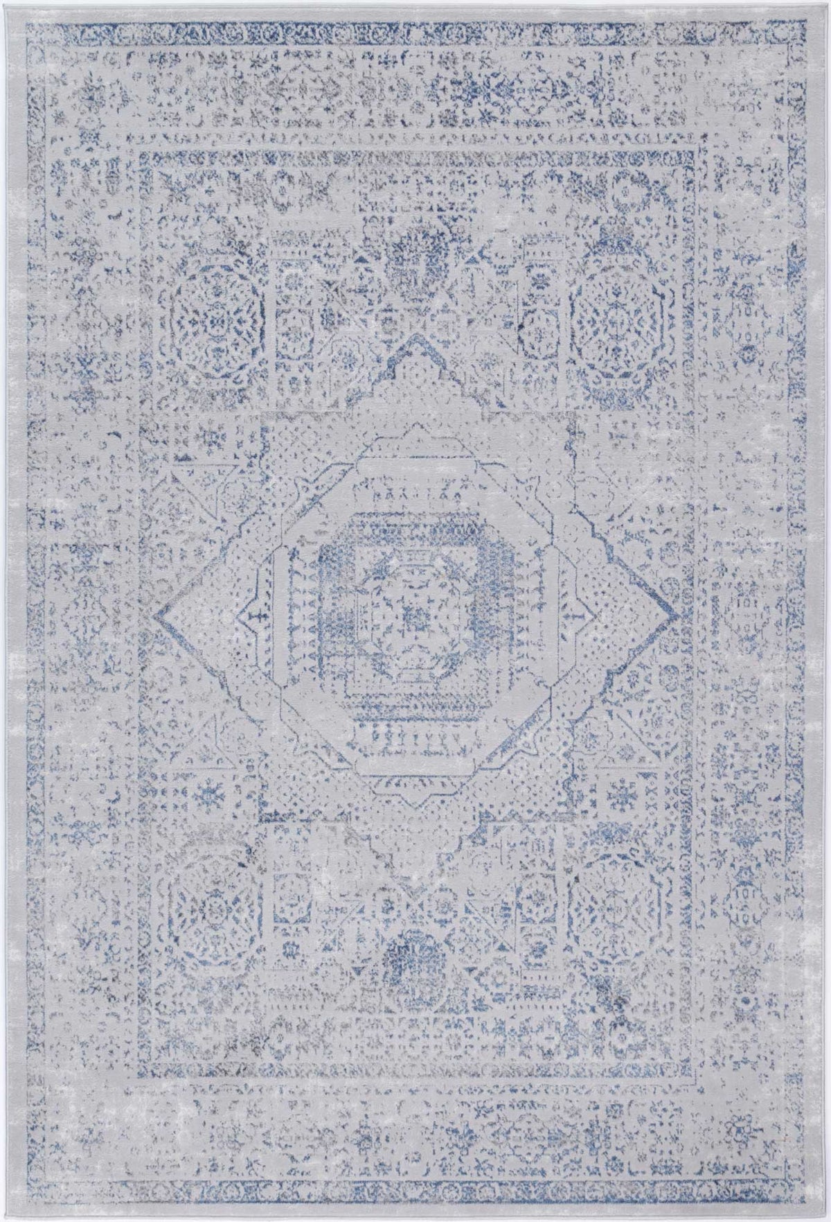 Lisbon Luna Cream & Blue Traditional Rug