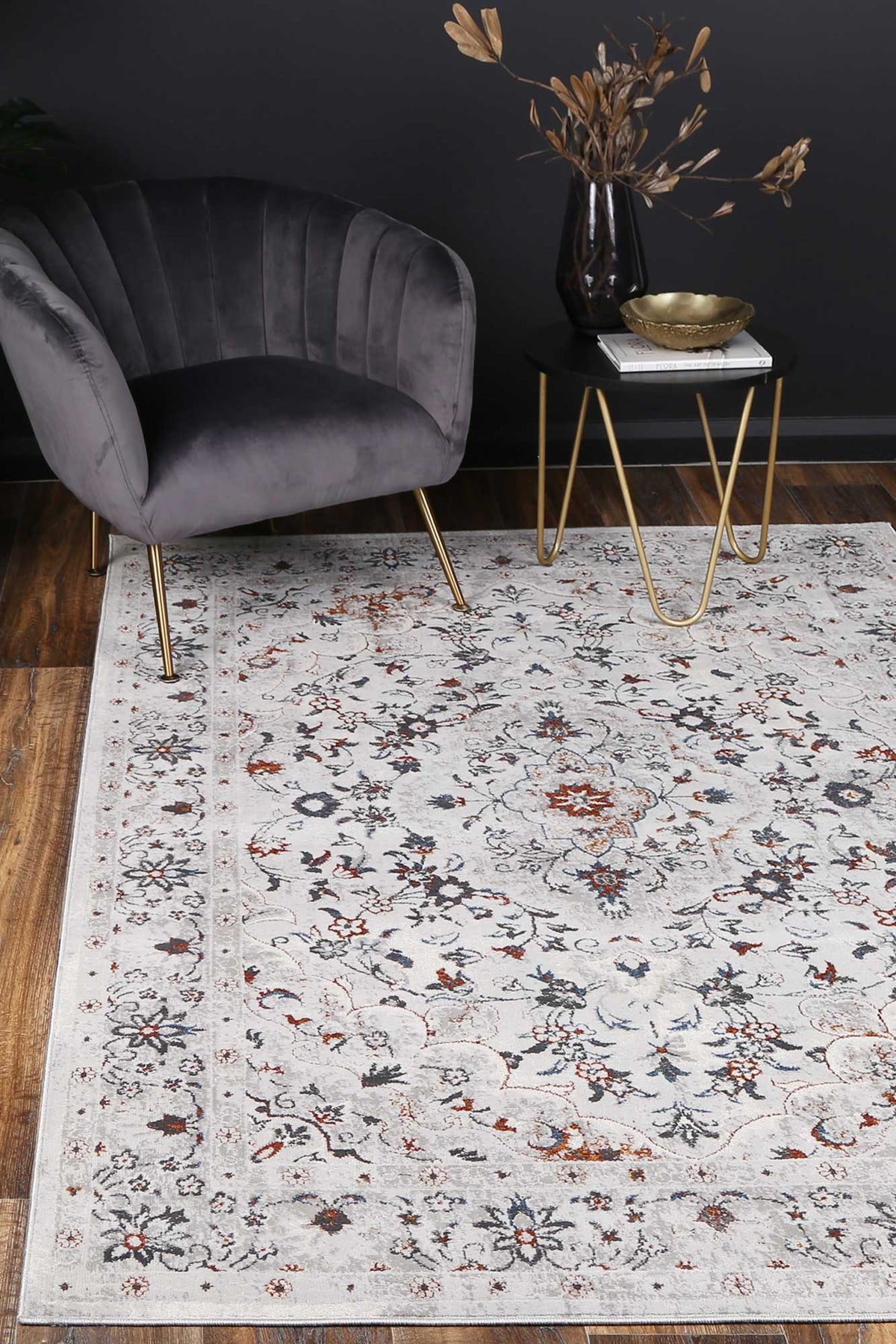 Lisbon Ava Ivory & Red Traditional Rug
