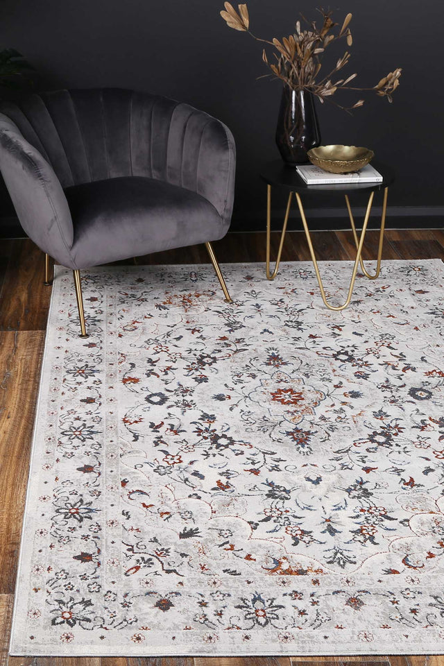 Lisbon Ava Ivory & Red Traditional Rug