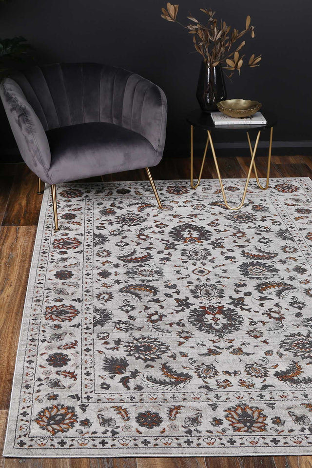Lisbon Edward Ivory & Red Traditional Rug