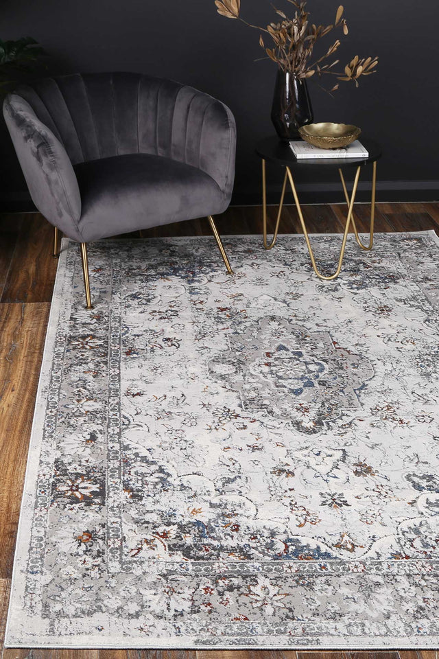 Lisbon Ava Ivory & Blue Traditional Rug