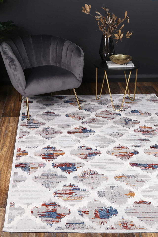 Lisbon Isabella Grey & Multi Geometric Rug