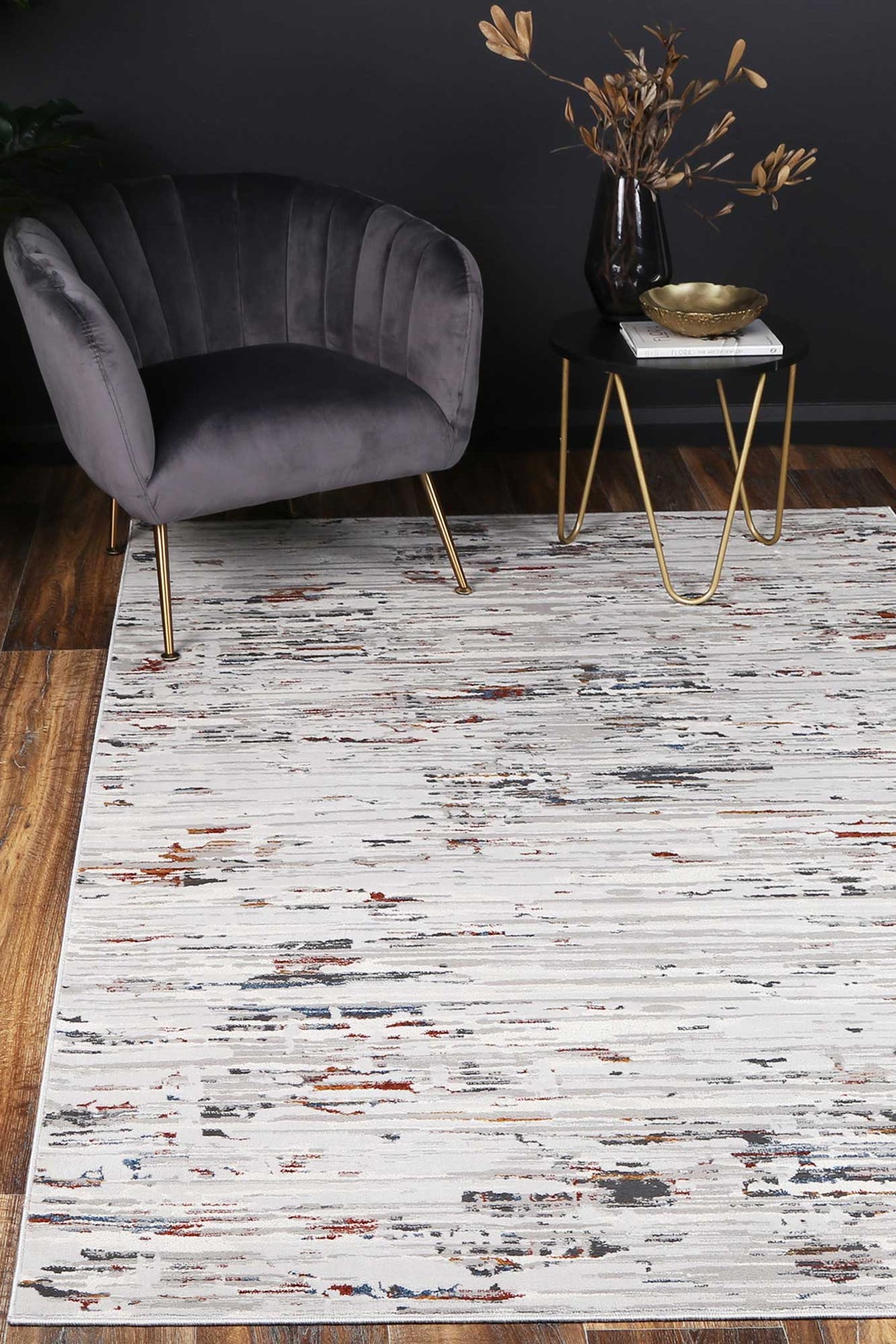 Lisbon Thomas Grey & Multi Abstract Rug