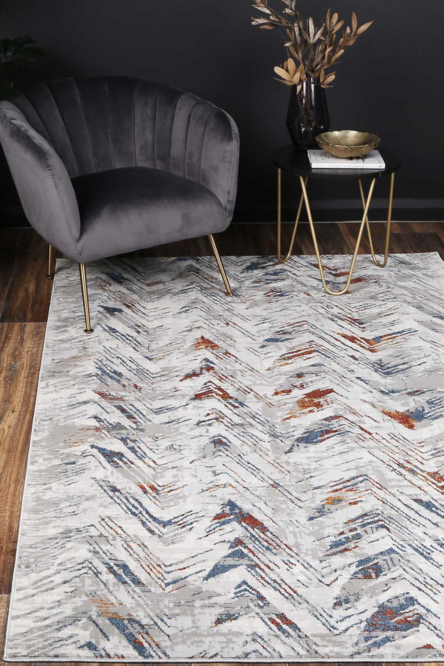 Lisbon Oskar Grey & Multi Geometric Rug