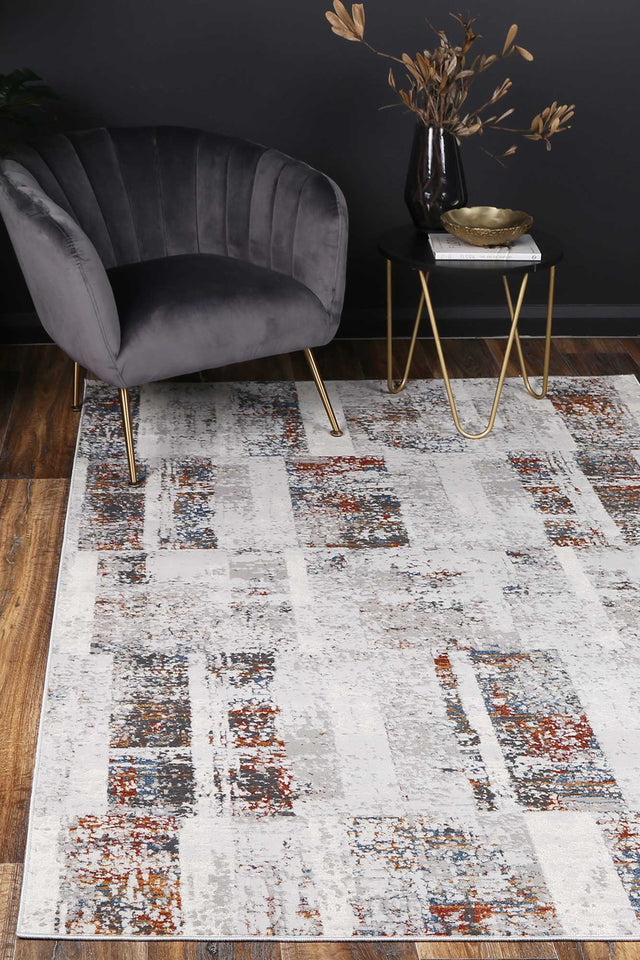 Lisbon Herman Grey & Multi Abstract Rug
