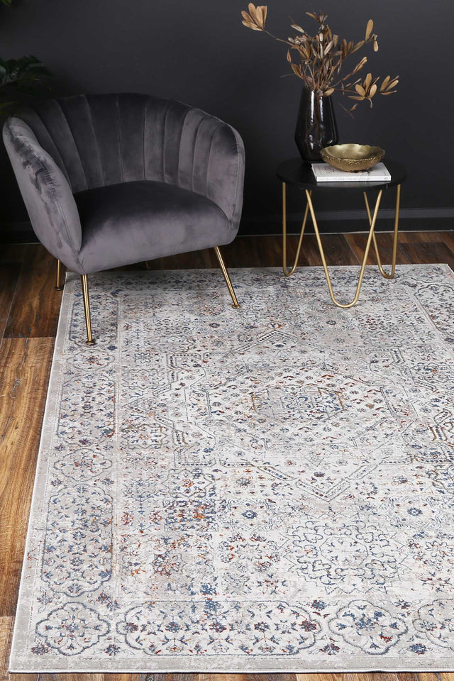 Lisbon Aurora Grey & Blue Traditional Rug
