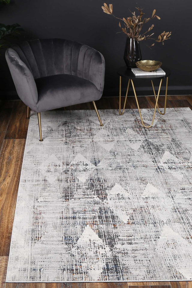 Lisbon Harlequinn Grey & Multi Geometric Rug