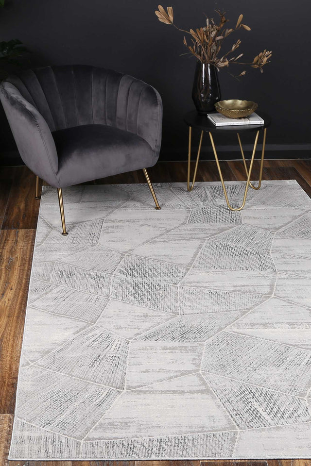 Lisbon Mason Grey Geometric Rug