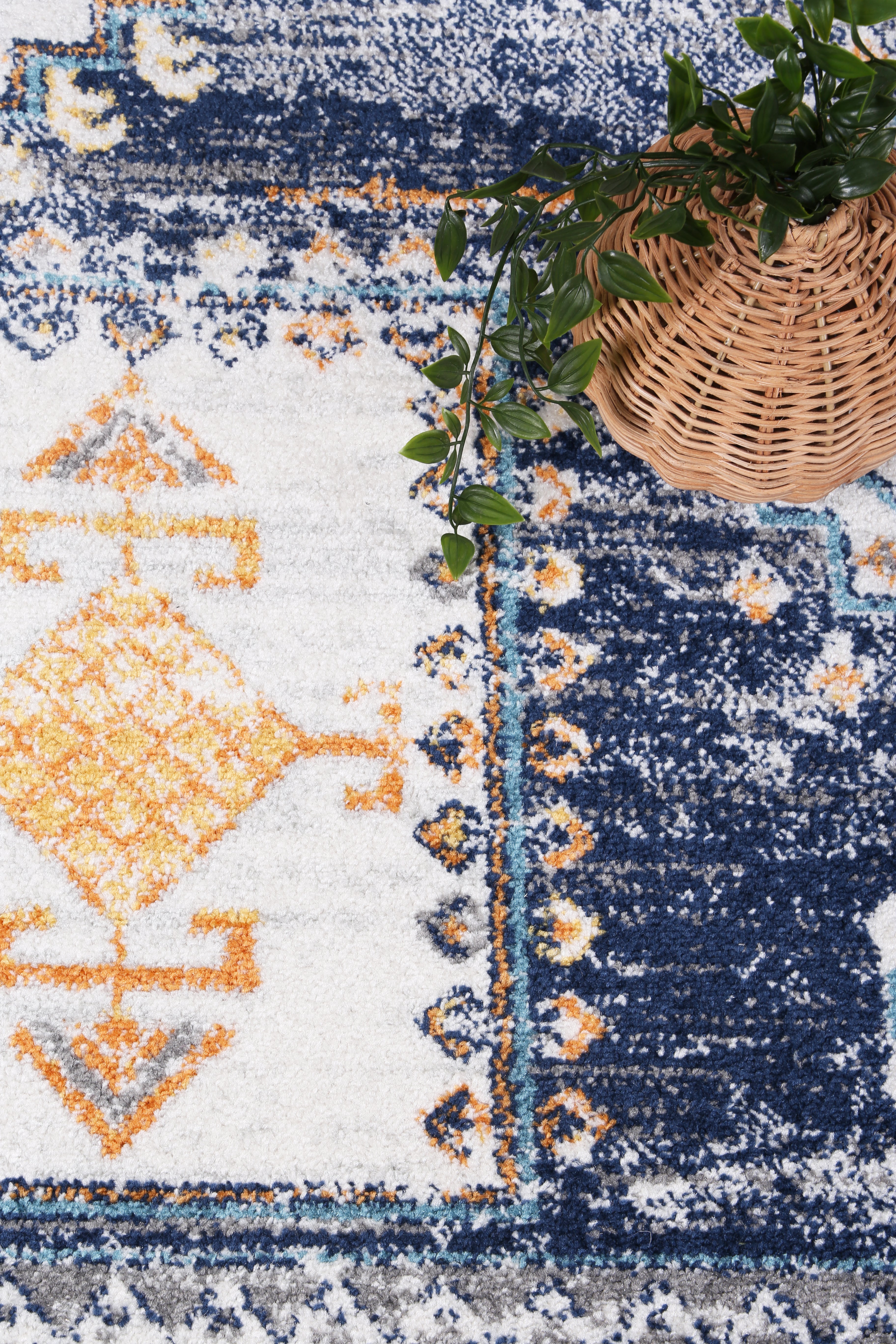 Provence Taza Blue Cream Transitional Rug - PROV06