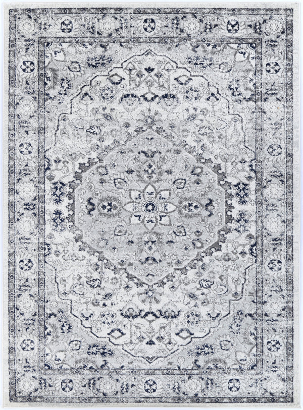 Avignon Vallonnet Cream Navy Floral Rug - PROV23