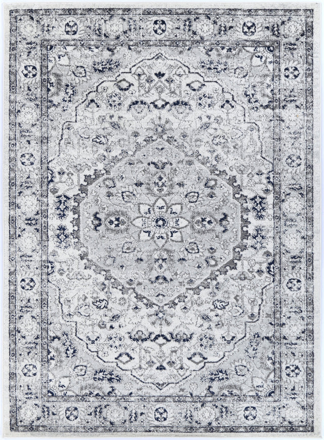 Avignon Vallonnet Cream Navy Floral Rug - PROV23