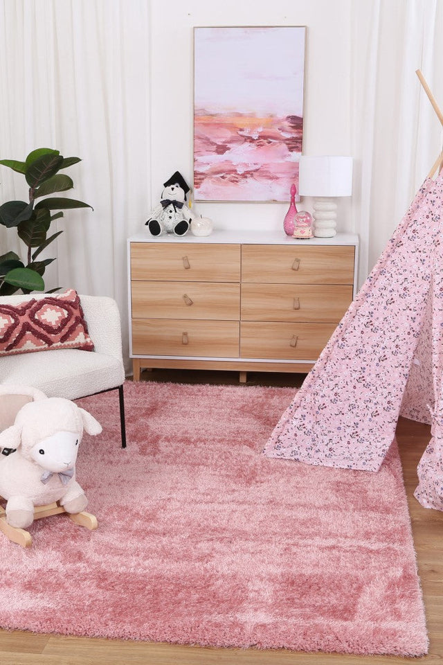 Plush Soft Shag Pink Rug