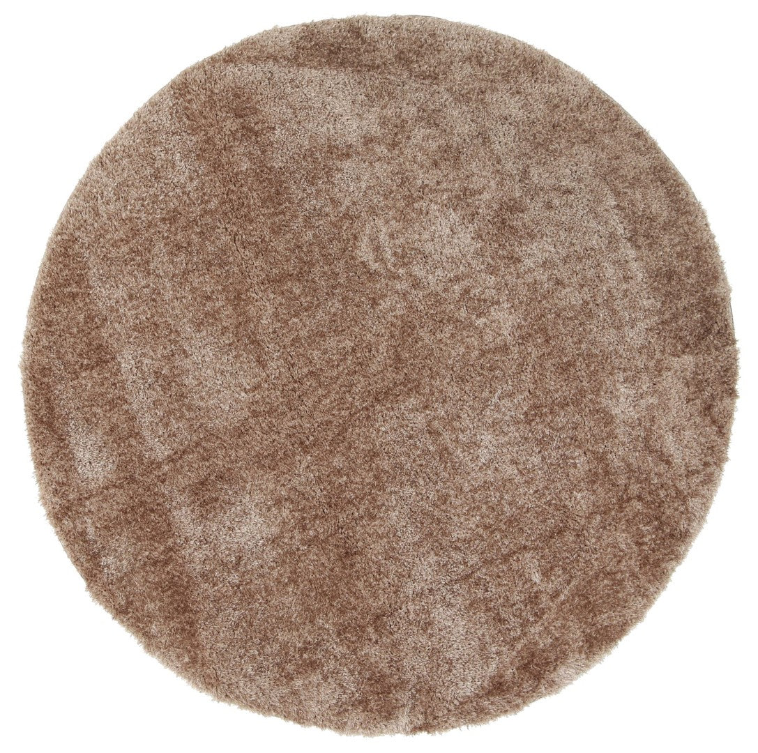 Plush Soft Shag Round Rug Camel