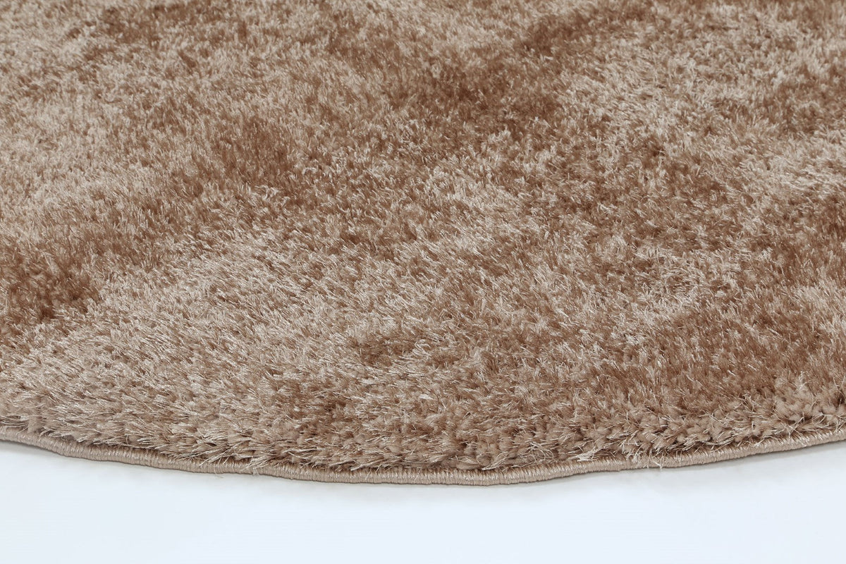 Plush Soft Shag Round Rug Camel