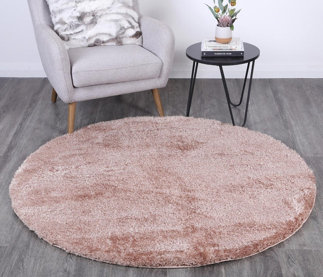 Plush Soft Shag Round Rug Camel