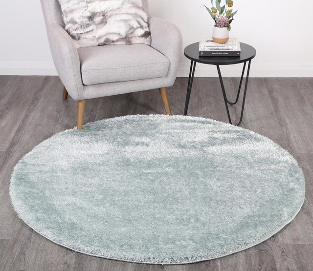 Plush Soft Shag Round Rug Teal