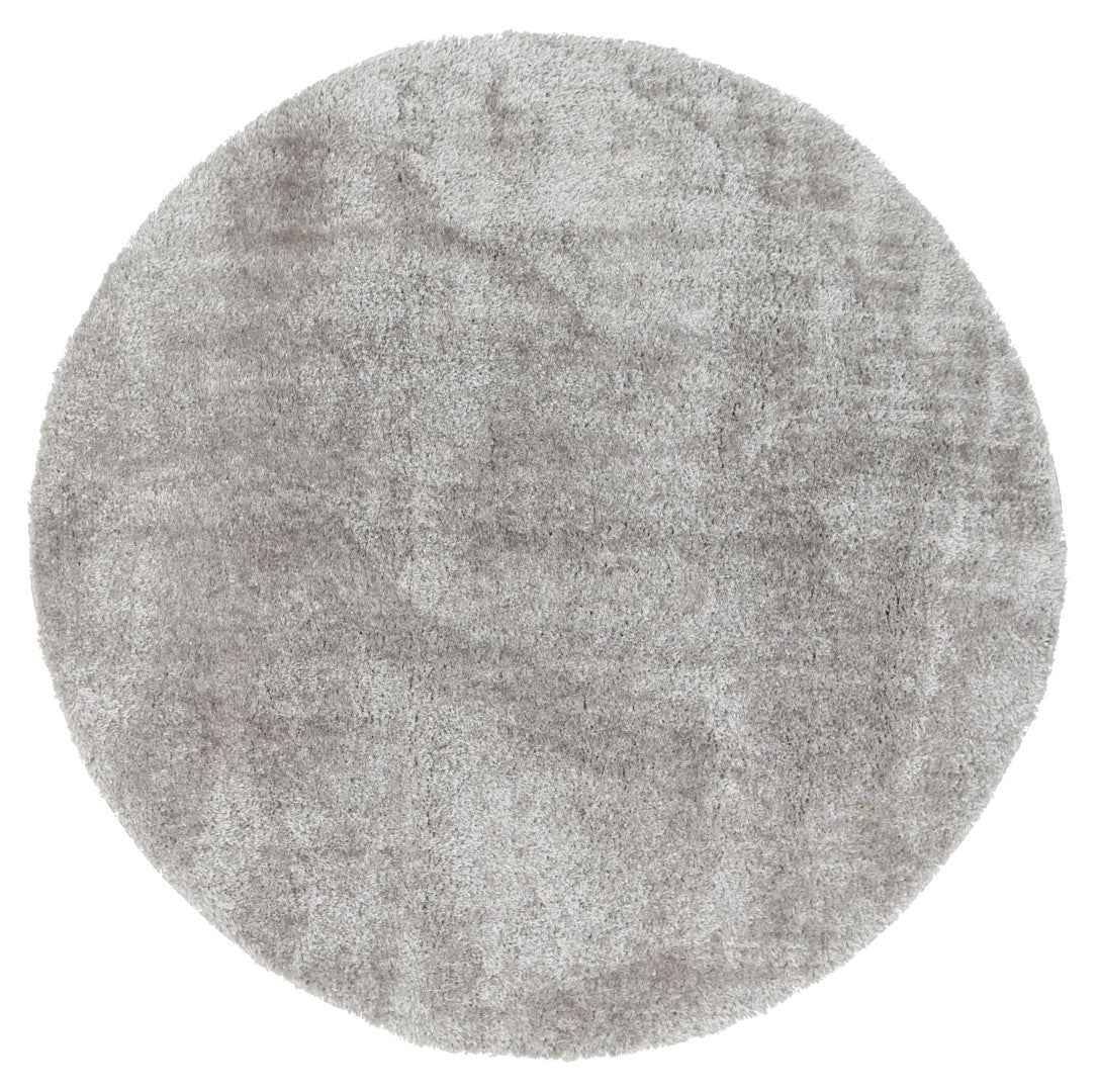 Plush Soft Shag Round Rug Grey