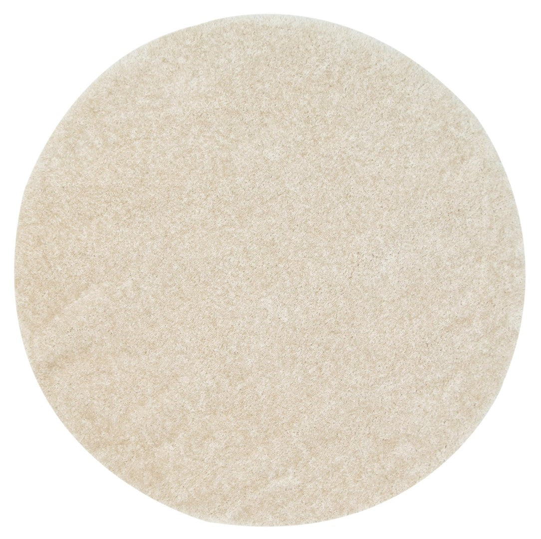 Plush Soft Shag Round Rug Ivory