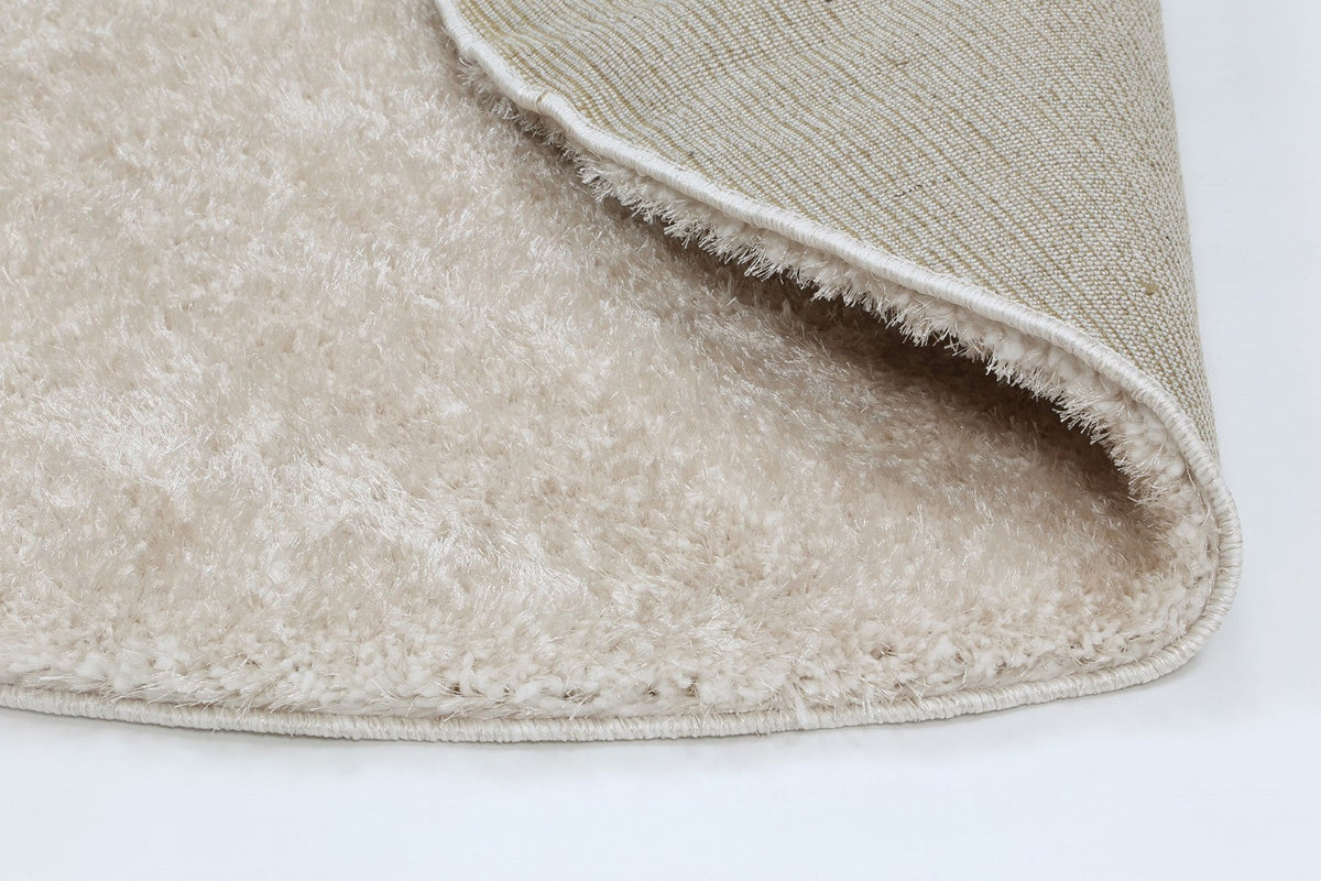 Plush Soft Shag Round Rug Ivory
