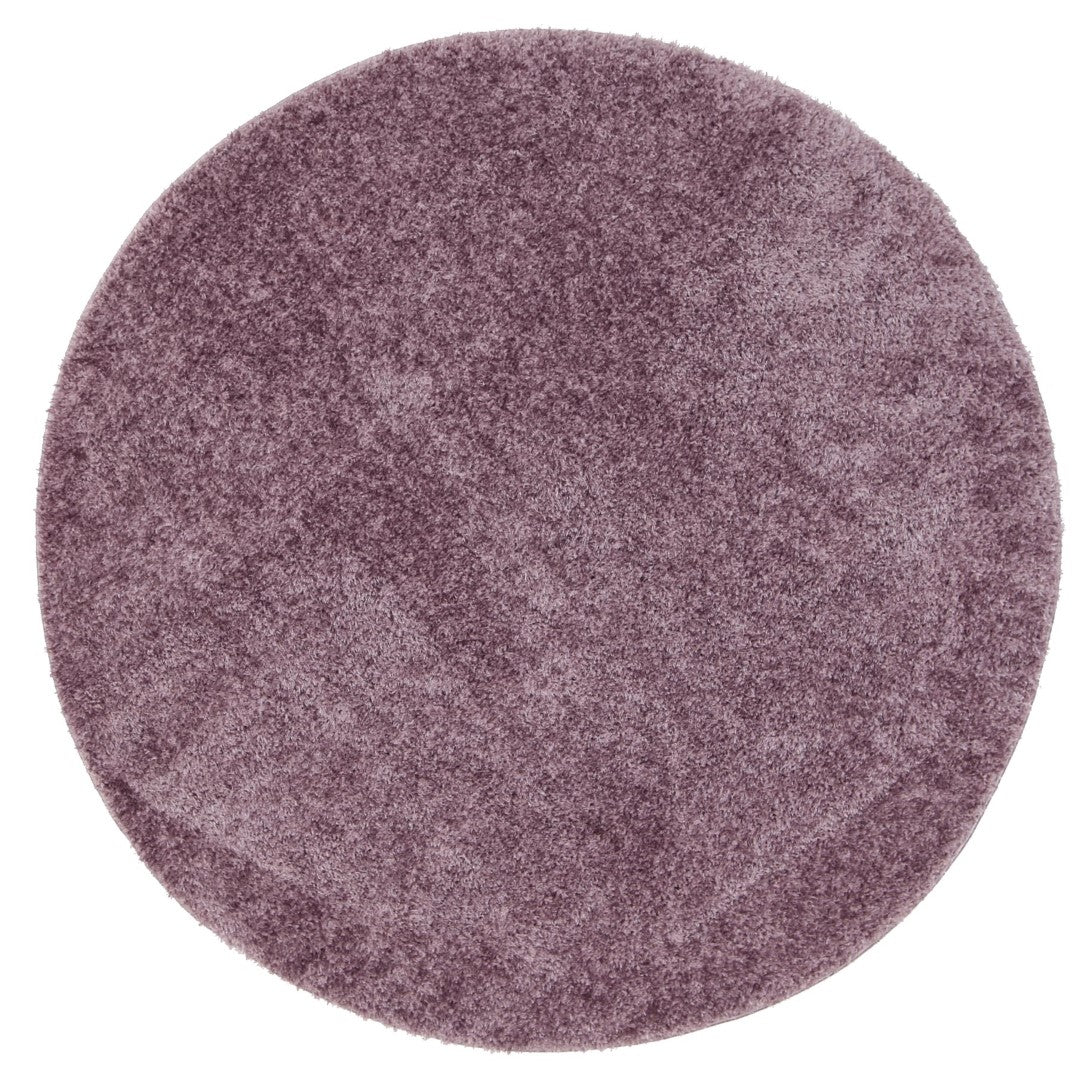 Plush Soft Shag Round Rug Lilac