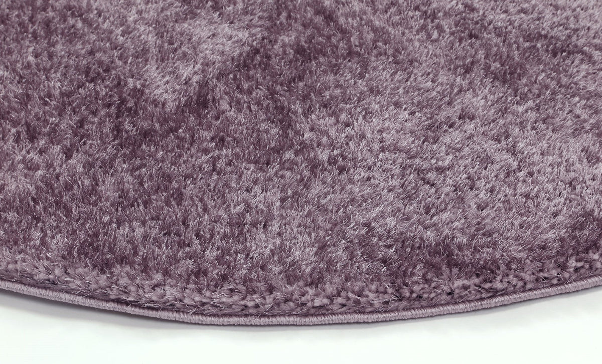 Plush Soft Shag Round Rug Lilac