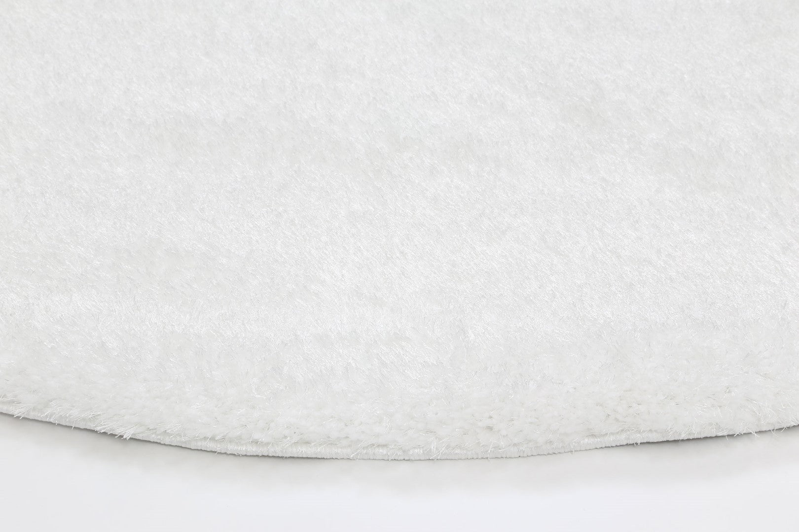 Puffy Soft Shag Round Rug White